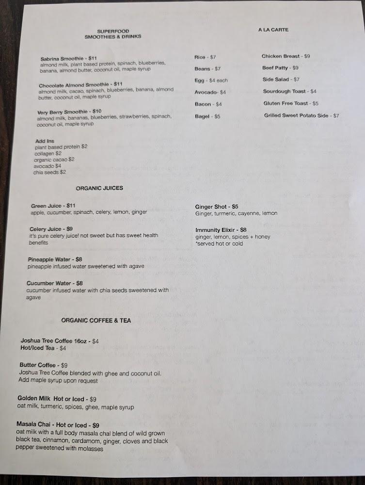 The Yucca Tree Eatery Menu image 2